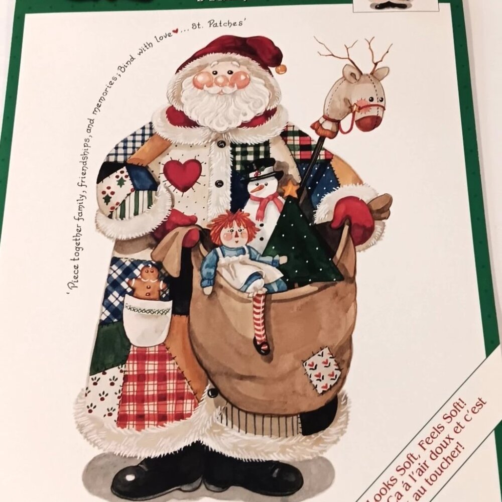 Daisy Kingdom Iron On Transfer Santa Christmas Quilt Patchwork VTG 90s Craft New
